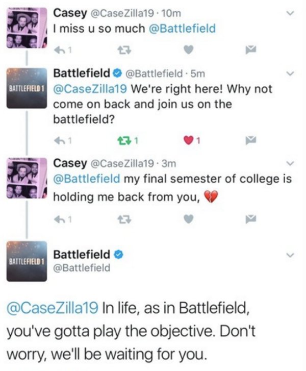 battlefield dont buy meme - Casey . 10m I miss u so much 61 Battlefield 1 Battlefield 5m We're right here! Why not come on back and join us on the battlefield? 1 31 Casey .3m my final semester of college is holding me back from you, Battlefield 1 Battlefi