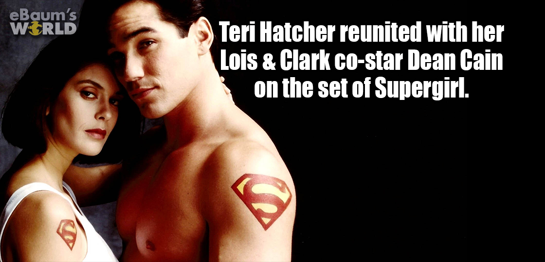 lisbon - eBaum's World Teri Hatcher reunited with her Lois & Clark costar Dean Cain on the set of Supergirl.