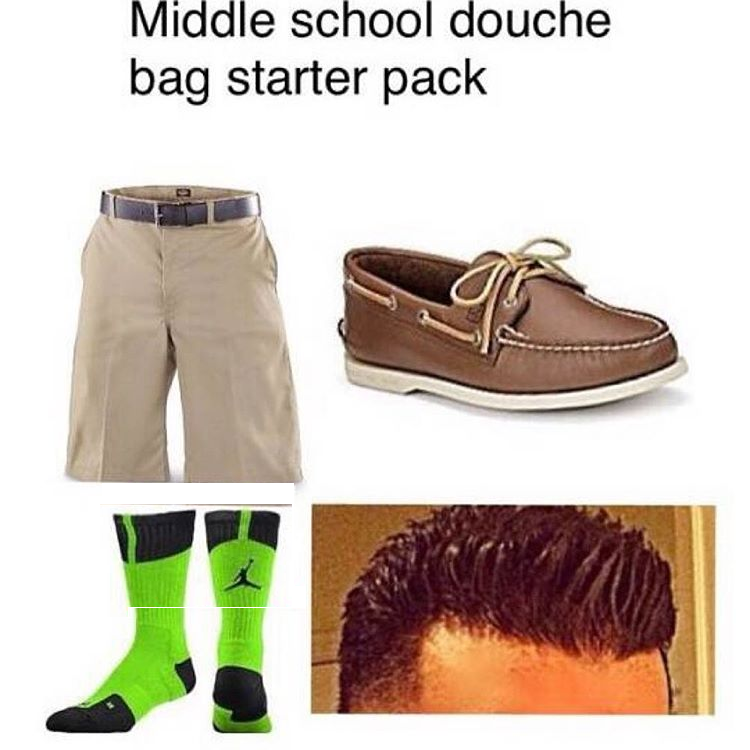 middle school douche starter pack - Middle school douche bag starter pack