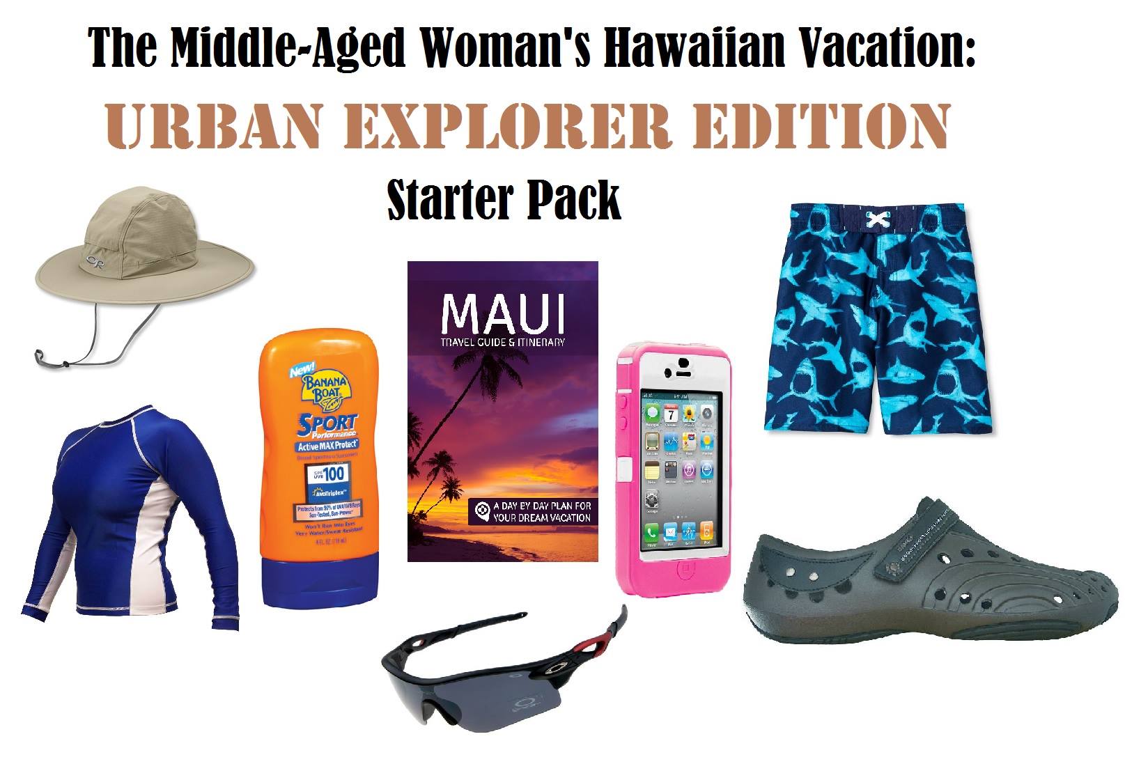 explorer starter pack - The MiddleAged Woman's Hawaiian Vacation Urban Explorer Edition Starter Pack Or Maui Travel Guide & Itinerary New! Banana Boat Sport Perhormance Active Max Protect v 100 AvoTriplex Probes 97 B Surested, SunPovar" A Day By Day Plan 