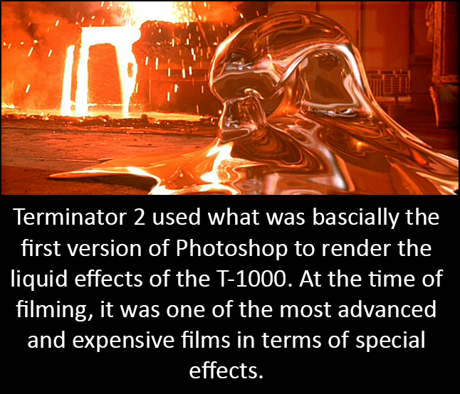 However, Photoshop 1.0 was only used to render the final, liquid effect, the model itself was rendered in another program.