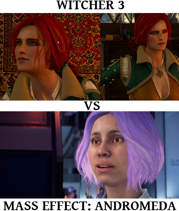 red hair - Witcher 3 Vs Mass Effect Andromeda