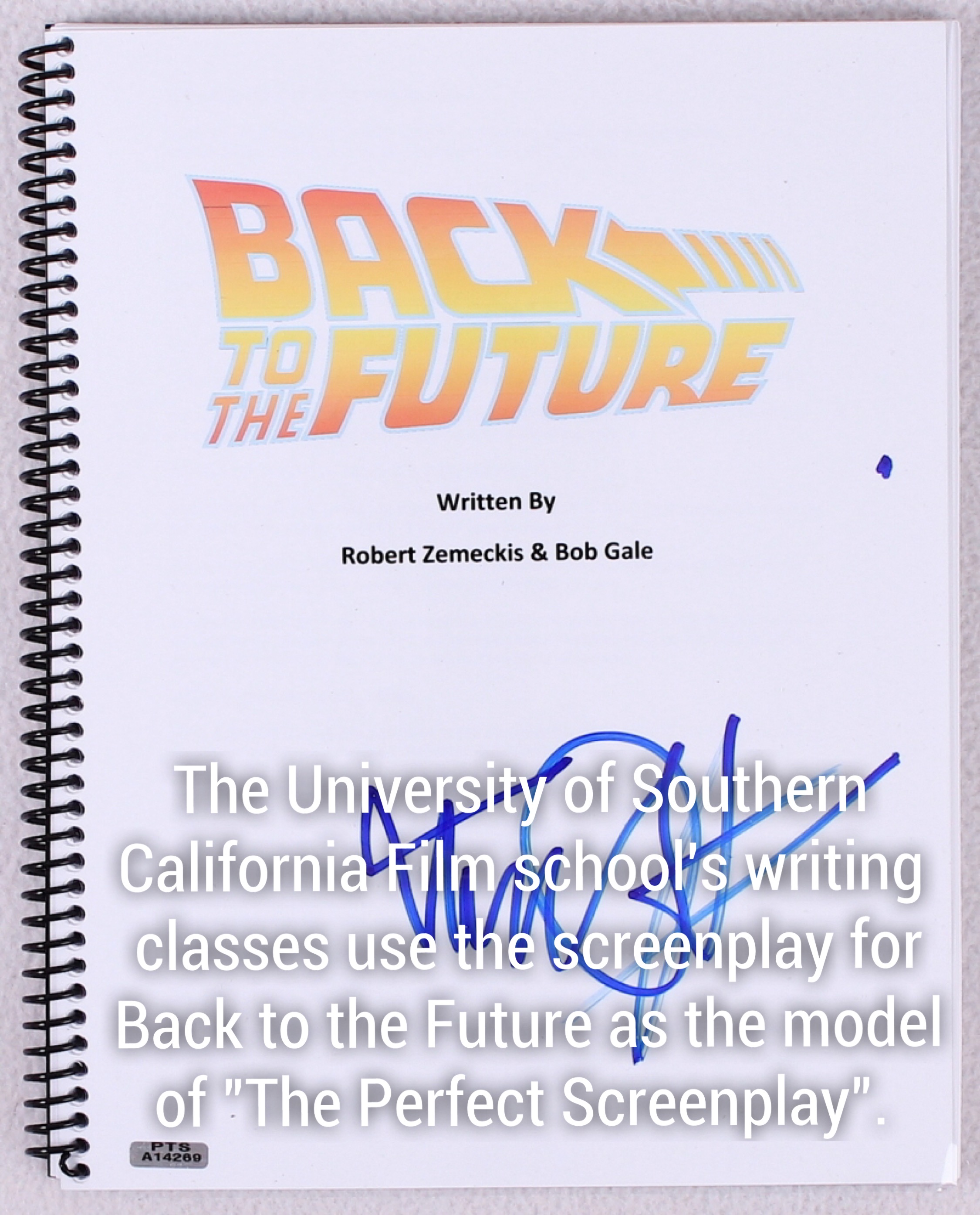 back to the future - Future Written By Robert Zemeckis & Bob Gale The University of Southern California Film school's writing classes use the screenplay for Back to the Future as the model of "The Perfect Screenplay".