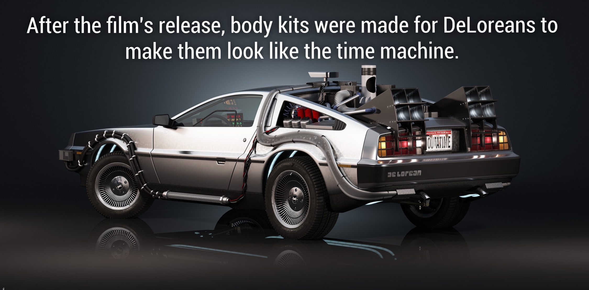 dmc delorean back to the future - After the film's release, body kits were made for DeLoreans to make them look the time machine. Na Xi 1980 6 26 Ct 200041 80626 dessa & Pot Ban Neru De Lorean