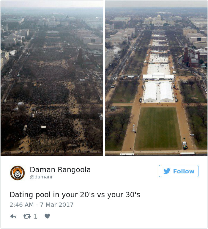 trump vs obama inauguration crowd - Daman Rangoola y Dating pool in your 20's vs your 30's 271