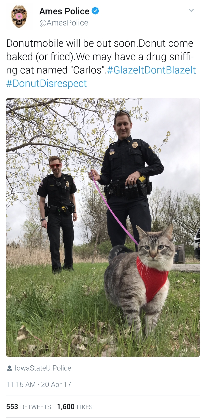 Iowa State And Ames Police Wish A Peaceful 420