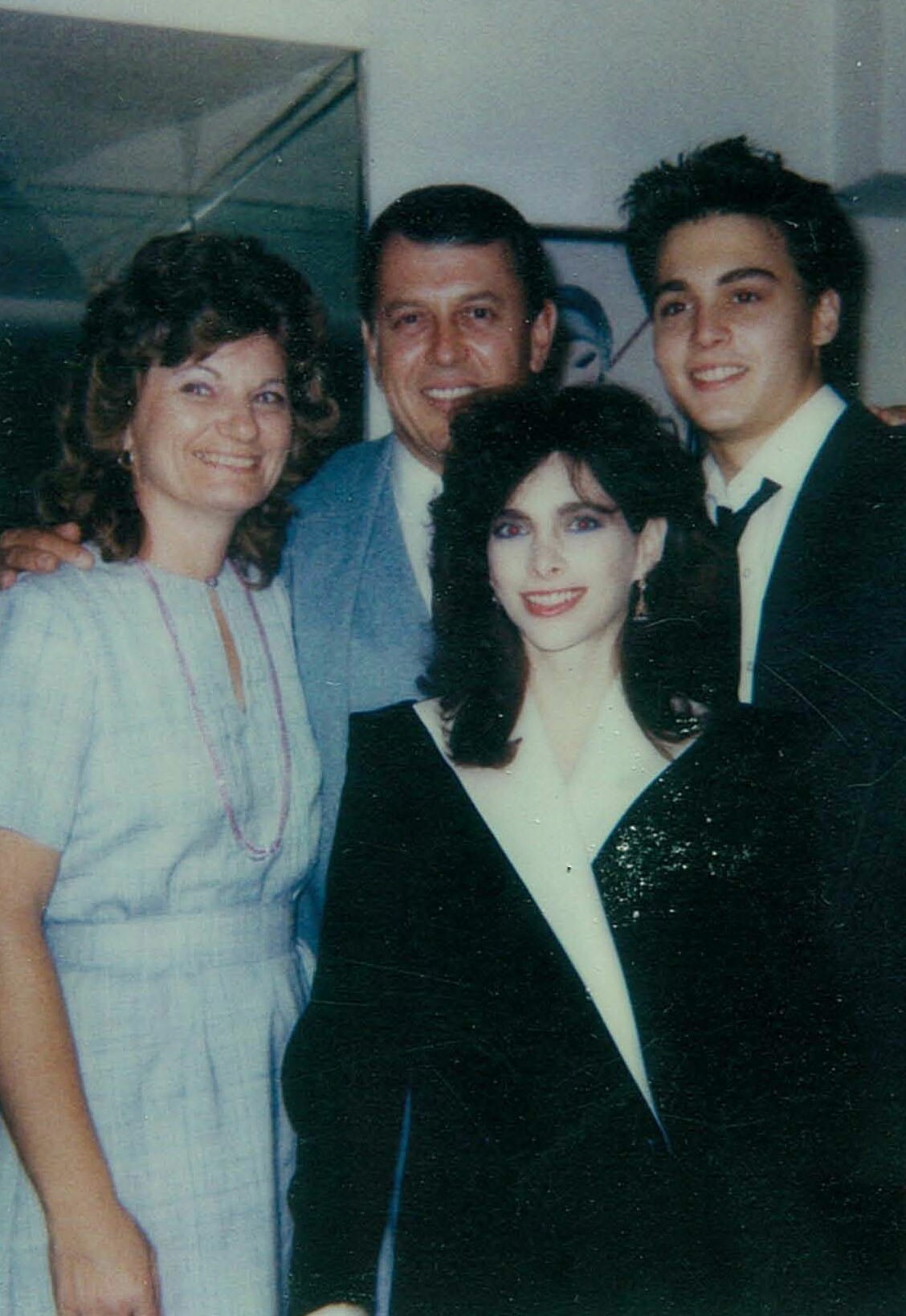 A young and unknown at the time Johnny Depp with his parents and first wife Lori Depp in 1983. She was 26 and he was 20 when they tied the knot. The marriage lasted just 3 years.