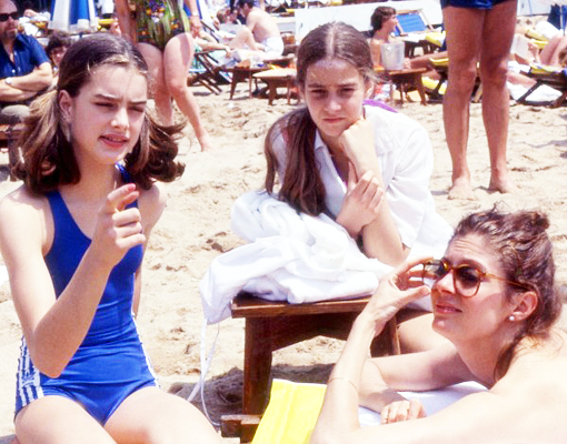 Brooke Shields (left) and Susan Sarandon hang out on a beach before the Cannes Film Festival.