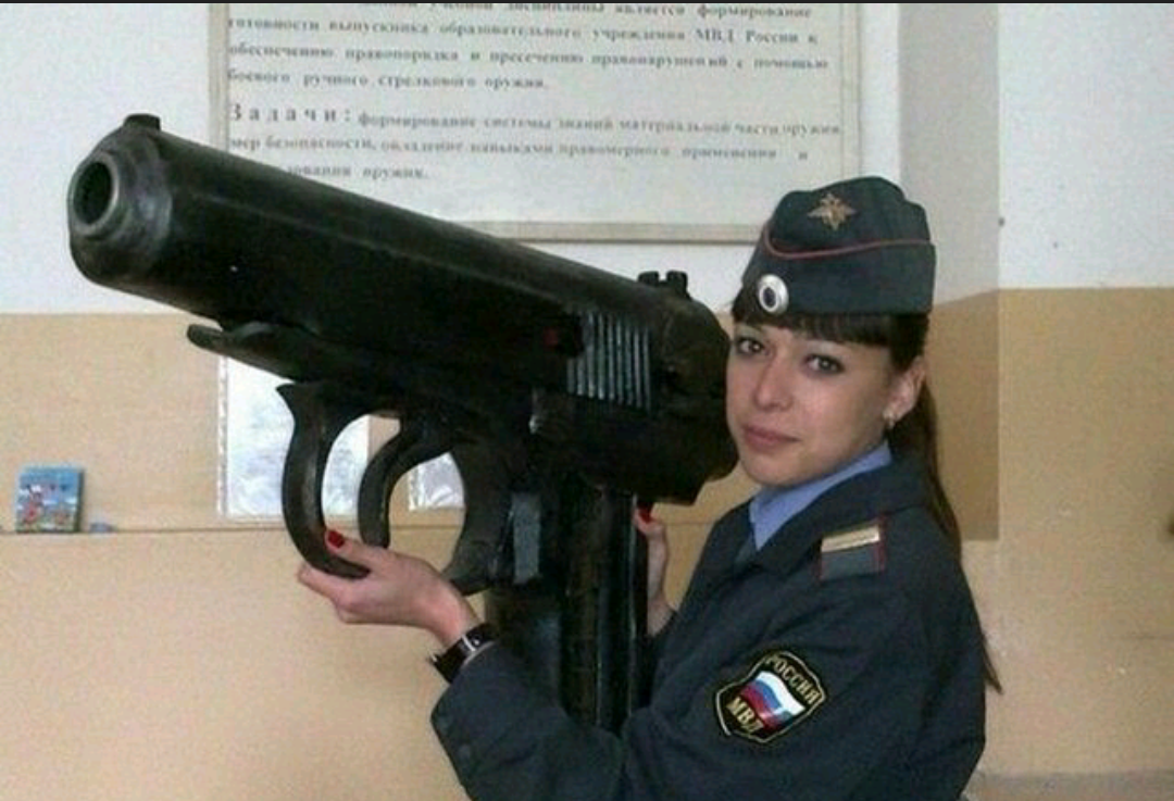 russia lady with gun funny