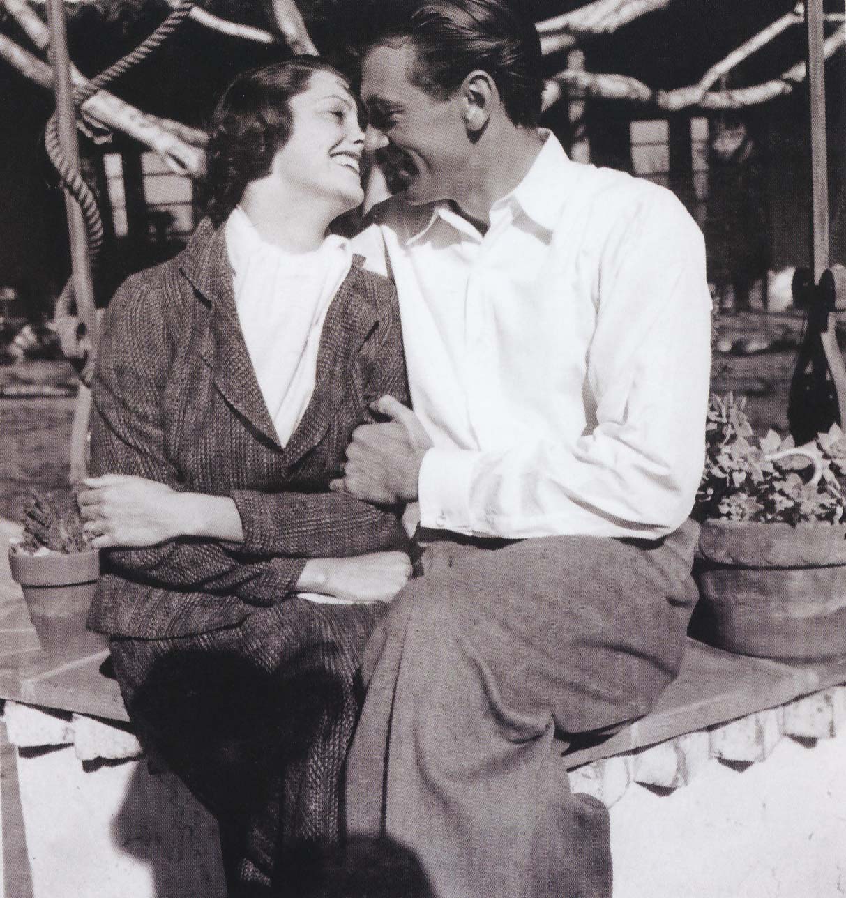 Gary Cooper and his wife Sandra Shaw have an adorable moment in 1934. The couple were married for 28 years right up until his death in 1961.