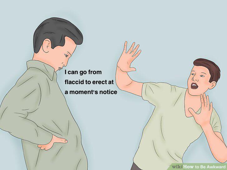 flaccid to erect - I can go from flaccid to erect at a moment's notice wikiHow to Be Awkward