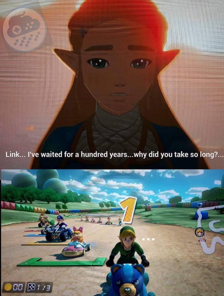 botw mario kart meme - Link... I've waited for a hundred years...why did you take so long?... Ooo 913