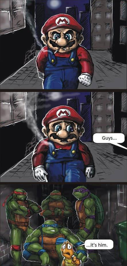 mario vs ninja turtles - Guys... ...it's him.