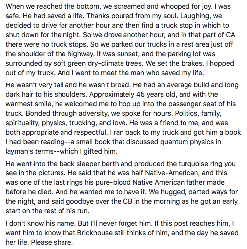 Woman Looks For A Trucker Who Saved Her Life