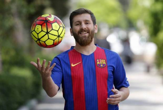 Couple of months ago this students father sad he looks a lot like Messi in a FC Barcelona shirt.