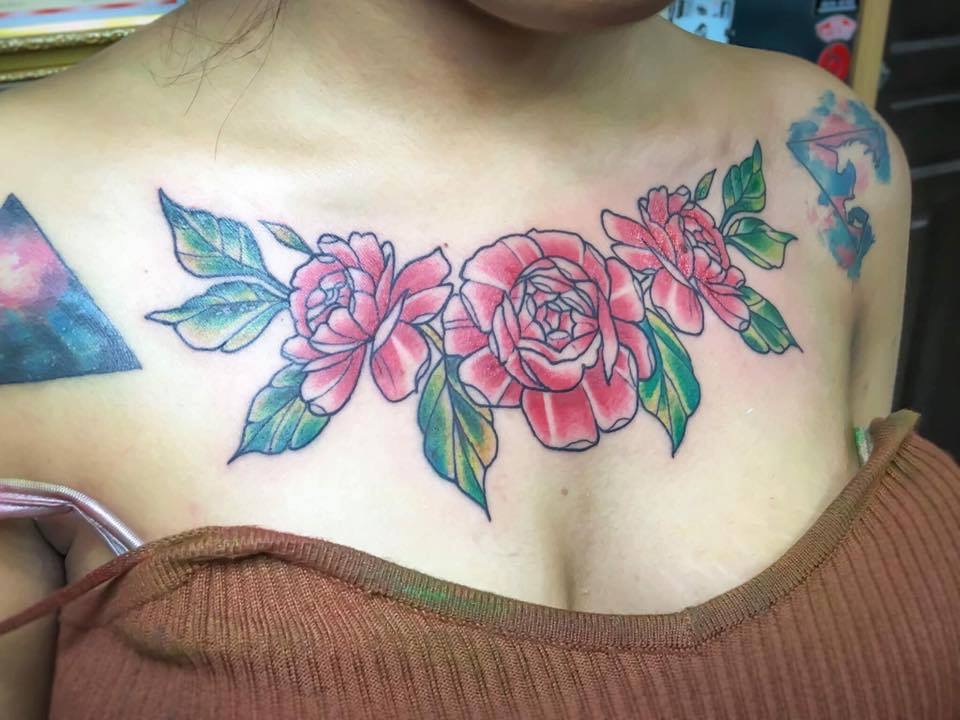This woman went in and got this tattoo.  It looks like it was really well done.