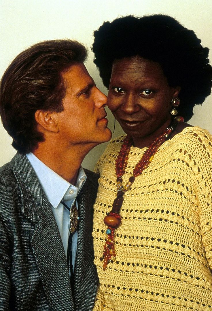 Ted Danson and Whoopi Goldberg doing a promotional picture for their film Made in America in 1993. The pair dated for most of that year.