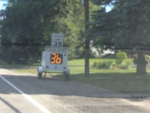 Speed limit sign that is exceeded just a little bit.