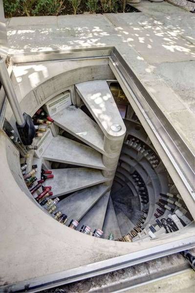 spiral staircase wine cellar