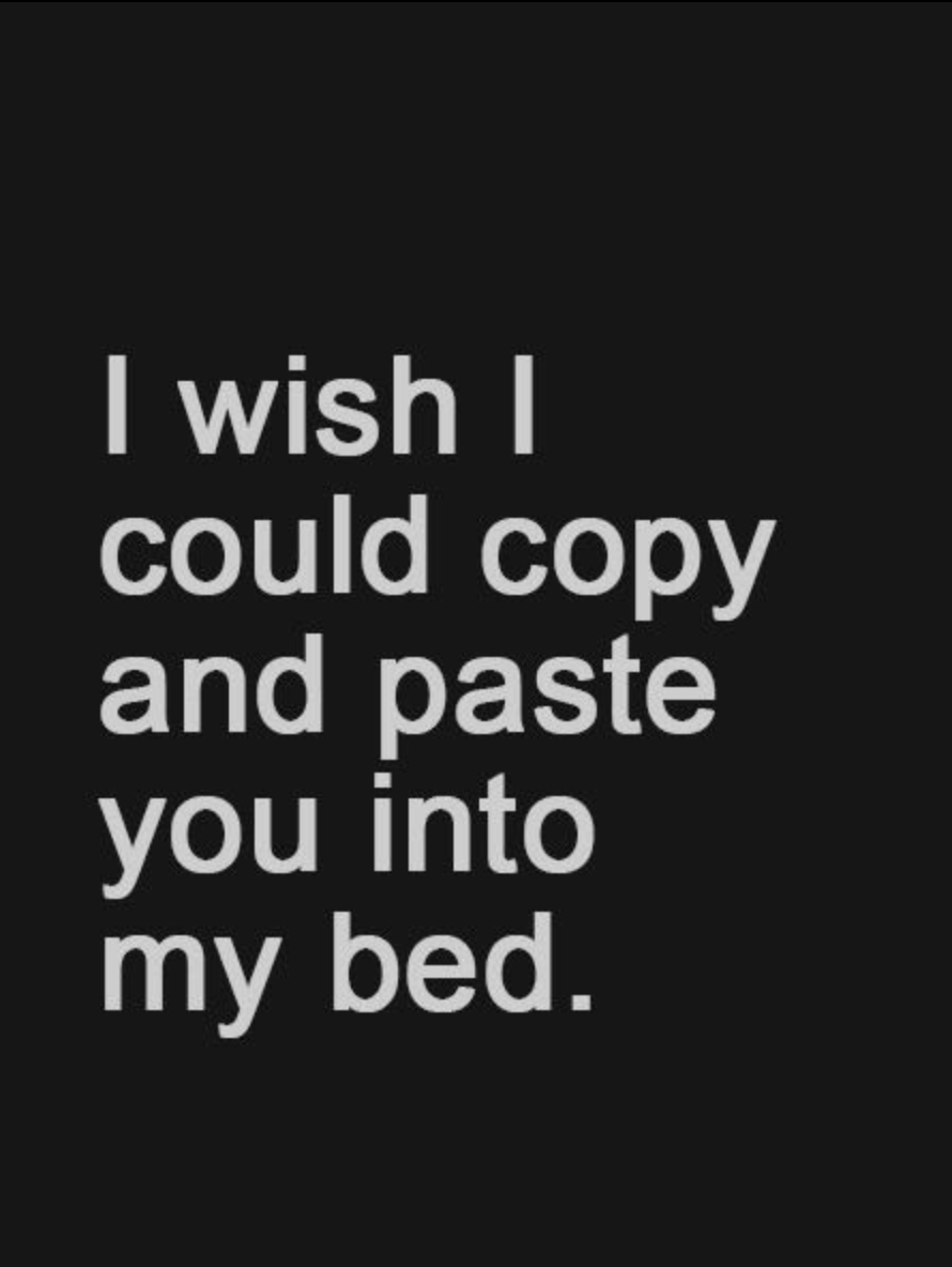 memes to get her in the mood - I wish | could copy and paste you into my bed.