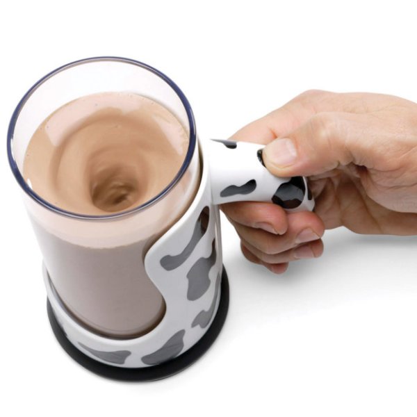 This self-mixing chocolate milk mug will change your life... not really.