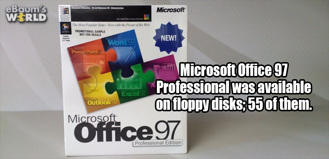 Microsoft Office 97 Meme - It came on floppies, 55 of them.