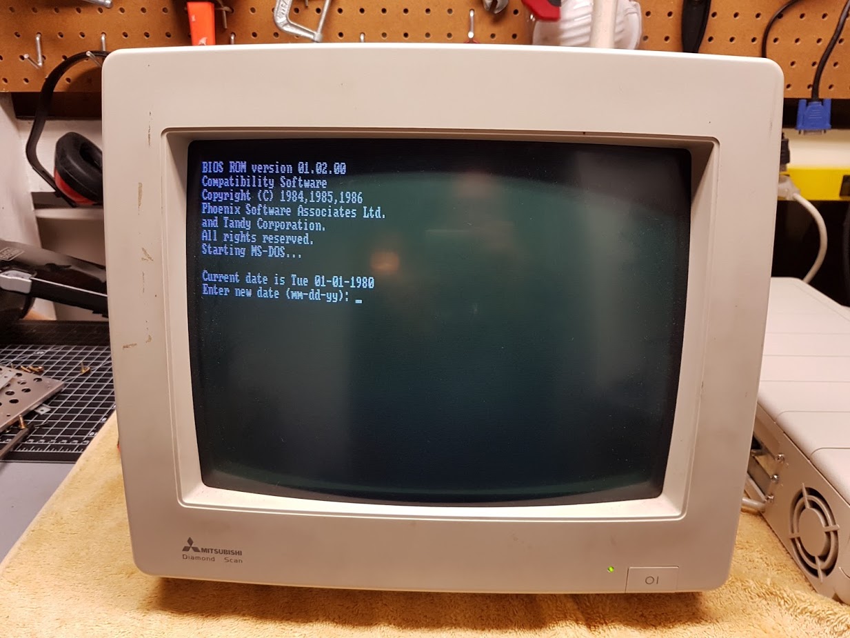 "Testing it with my Tandy 1000 EX. Works great with CGA. Reading the review from PC Magazine, it also supports EGA and Monochrome. It can support up to 800x560 resolution so I think it might do VGA too. (Will need to make a new cable.)"