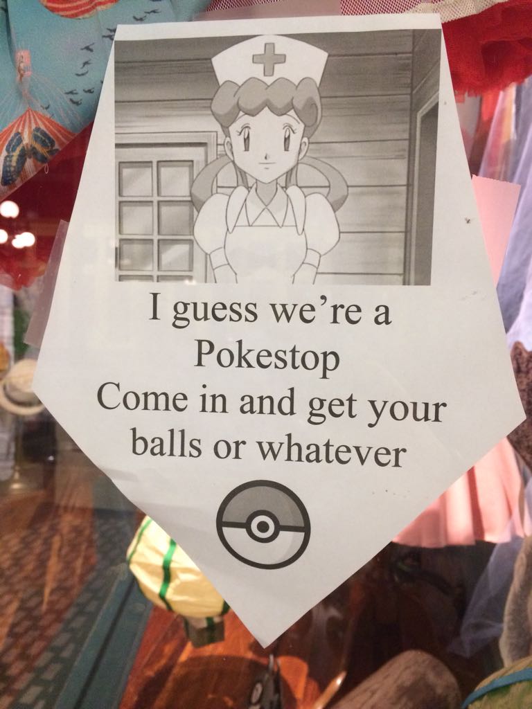 Sign about being a pokestop