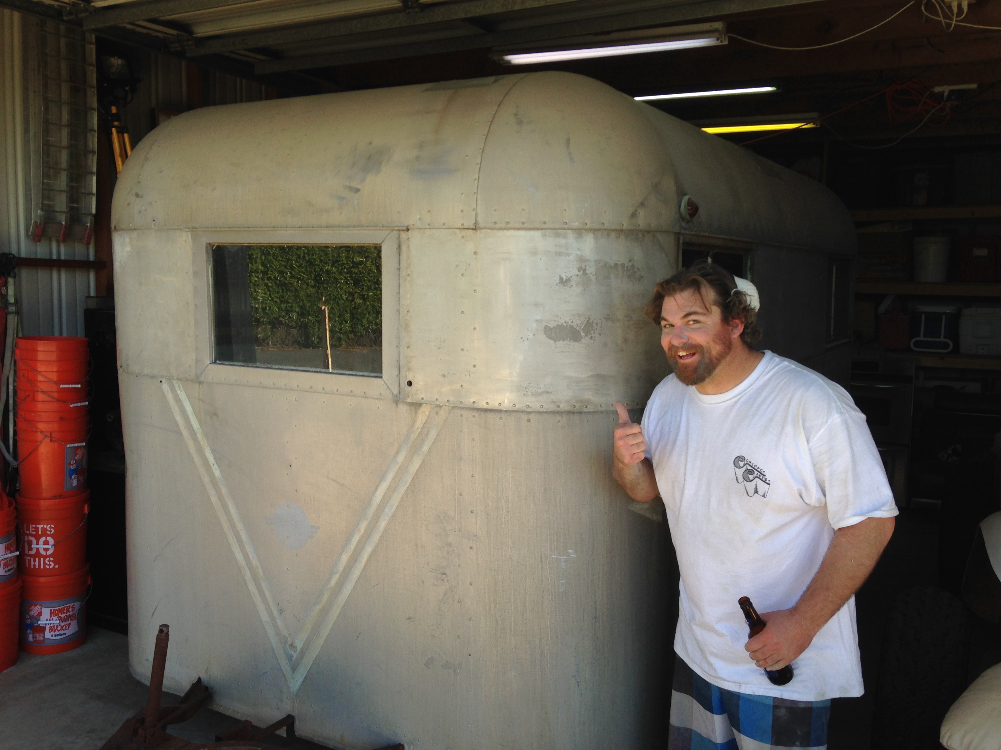 This guy bought a trailer from 1946 and decided not only to restore it but turn it into a bar.