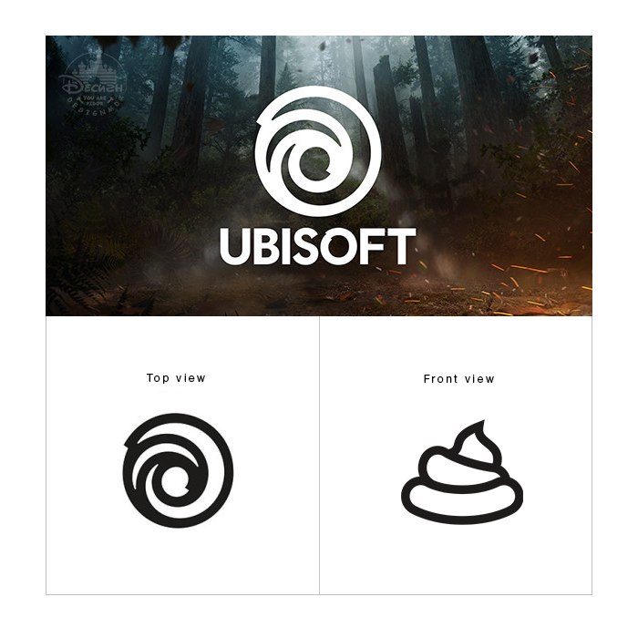 ubisoft logo meme - Ubisoft Top view Front view