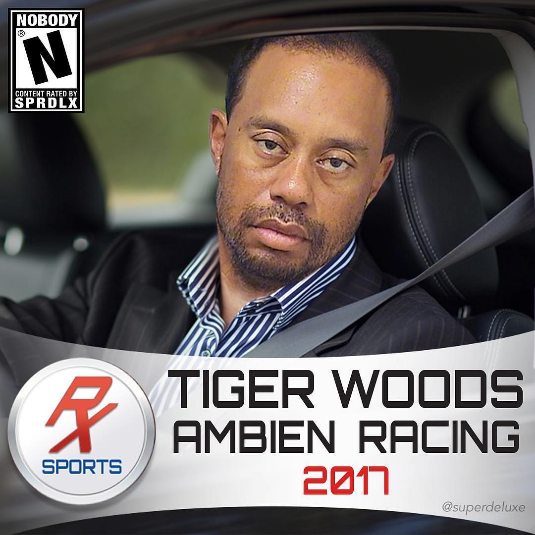 tiger woods video game meme - Nobody Content Rated By Sprdlx Tiger Woods Ambien Racing 2017 Sports