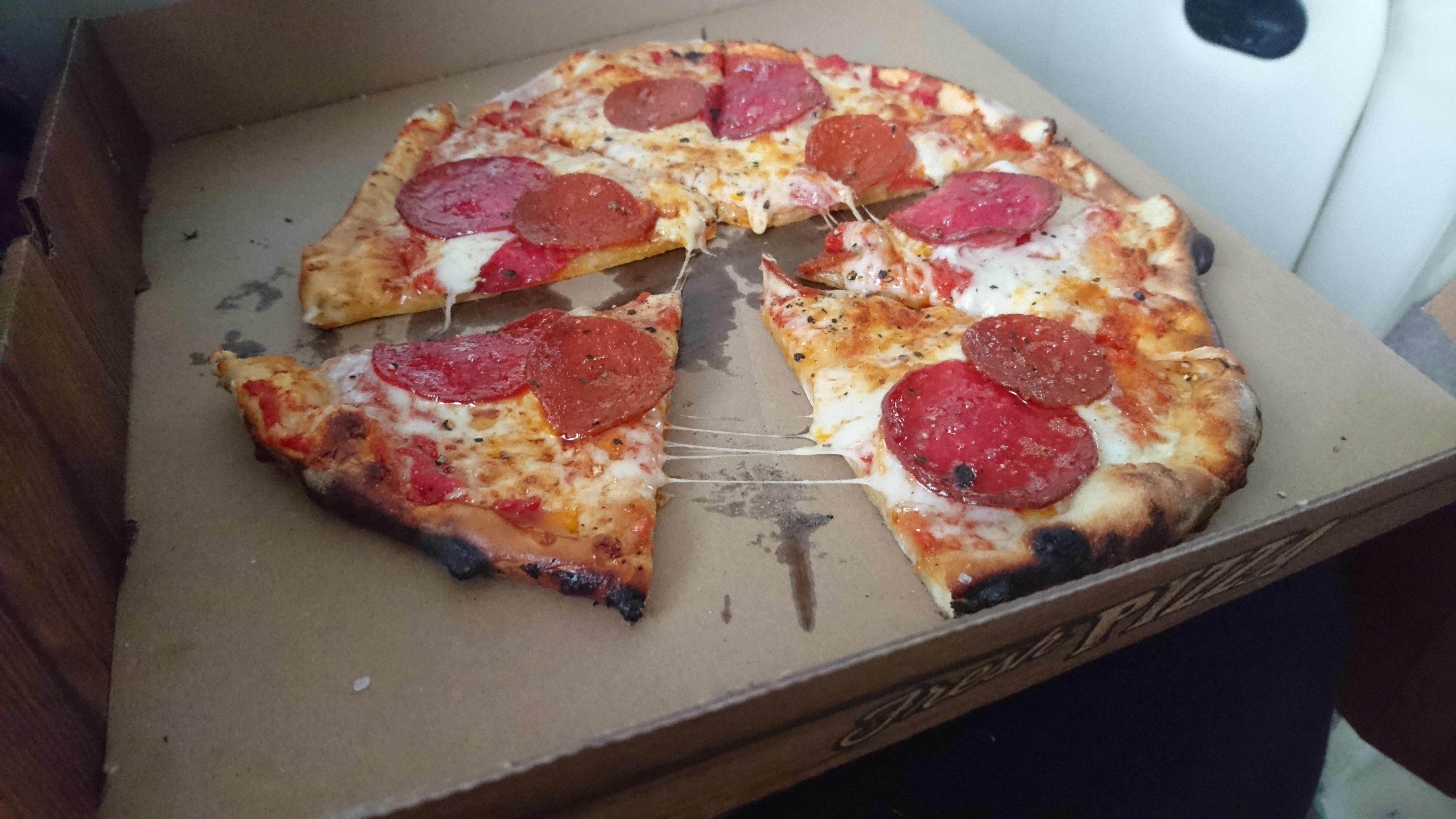 "One of the first attempts! Less is more on these pizzas but you can make whatever floats your boat. You cant beat the flavour and it cant be replicated in anything other than a traditional pizza oven."