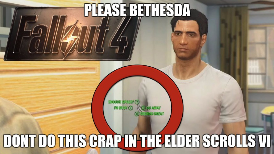tes 6 memes - Please Bethesda Enough Space? Mm Busy & Go Away Sounds Great Dont Do This Crap In The Elder Scrolls Vi