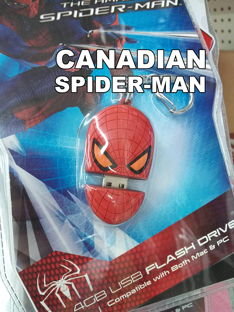 superhero - SpiderMan. RMan. Canadian SpiderMan 4GB Usb Flash Drive Compatible with Both Mac & Pc