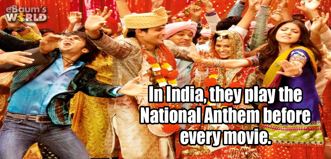 fun fact about how the play the national anthem before every movie in India