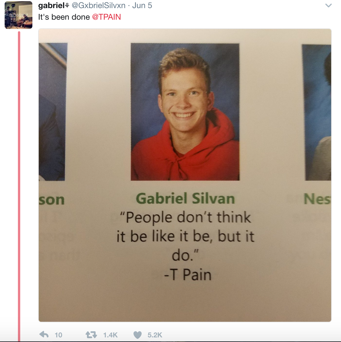 Guy Who Asked T-Pain For A Senior Quote Delivers