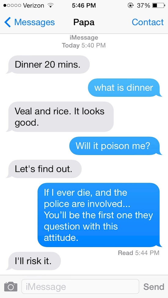 dad jokes - funny imessages with dad - 0000 Verizon @ 37% D