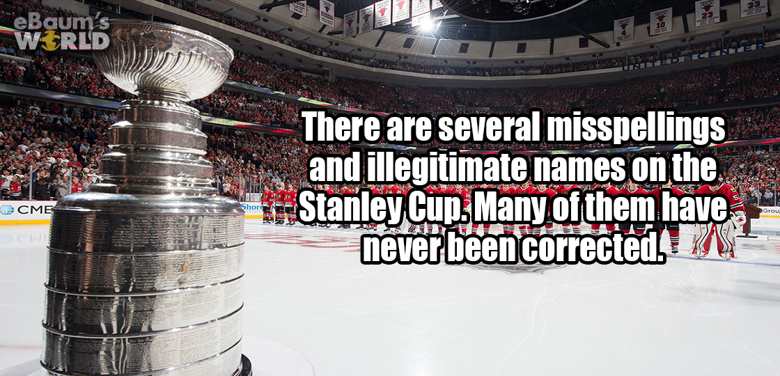 fun fact about how the stanley cup has several mistakes on it that have never been corrected.