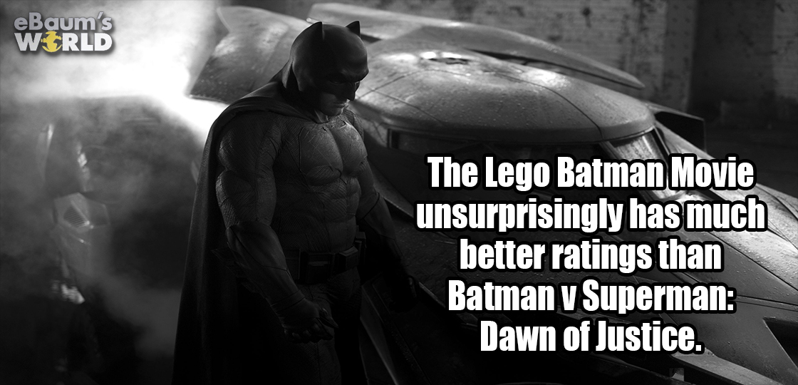 Sad Batman fun fact meme about how Lego Batman Movie was a bigger hit than Batman Vs Superman Dawn of Justice.