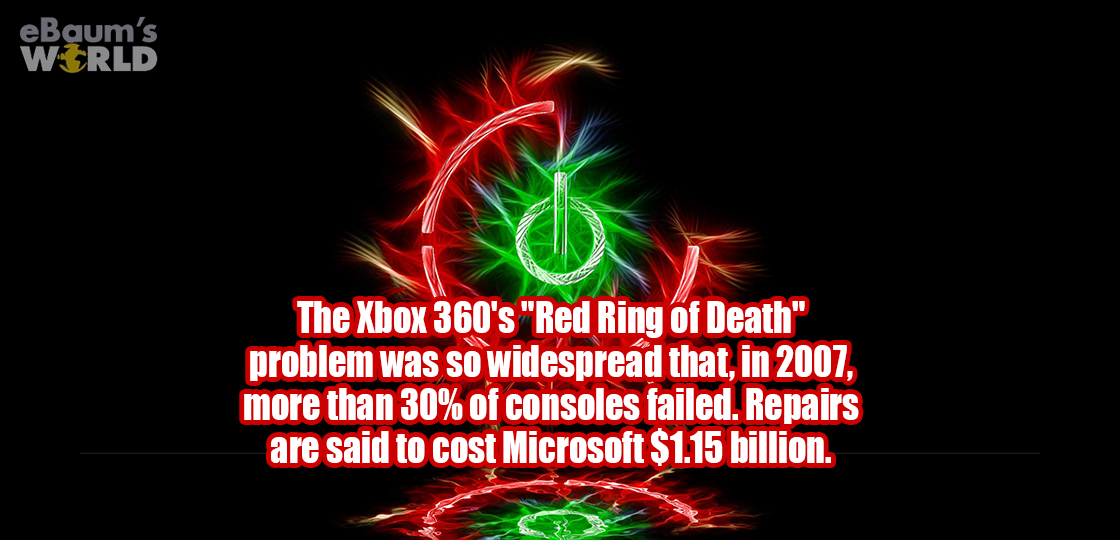 Fun fact about the Microsoft Xbox Red Ring Of Death