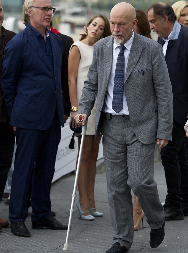 John Malkovich at a film premier in 2014. He surprised people as he looked weary and had to use the cane to move around. Rumors circulated he may have some medical issues, but nothing was ever confirmed. He took most of 2015 off though, returning to film in 2016 without a cane and proceeded to do a number of projects, and more he is still working on for this year.