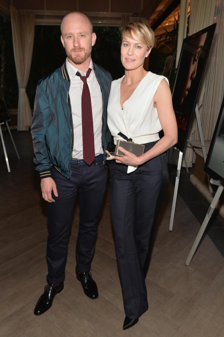Ben Foster with his girlfriend Robin Wright in 2011. The pair had been together since 2011, getting engaged in early 2014, only to have a public breakup later that year. They got back together the next year only again to call it quits permanently in 2015. Foster started seeing Laura Prepon soon afterwards and the couple have been engaged since late 2016. The pair are also expecting their first child. Both Prepon and Foster are scientologists, but unlike some other celebrities, keep their ties to the church under wraps.