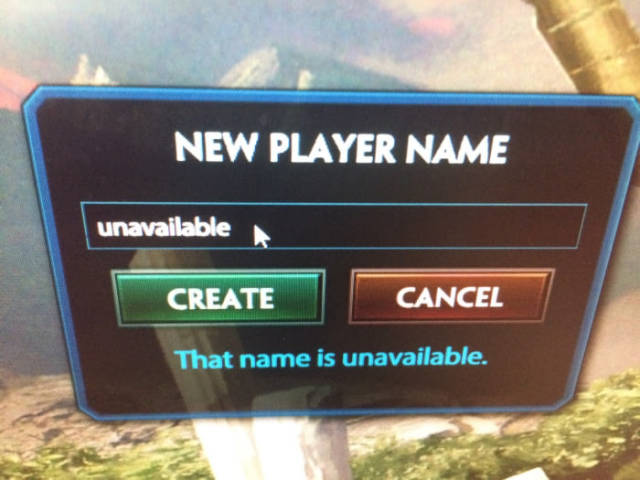 r technicallythetruth - New Player Name unavailable Create Cancel That name is unavailable.