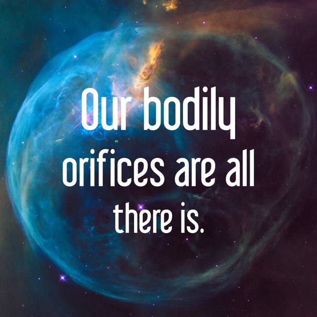 motivational quote atmosphere - Our bodily orifices are all there is