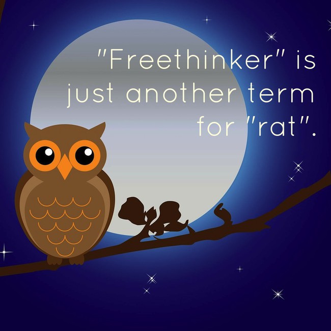 motivational quote cute goodnight wishes - "Freethinker" is just another term for "rat".
