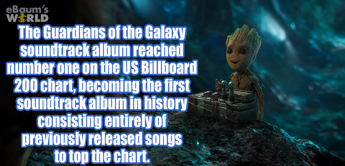 fun fact about how guardians of the galaxy was the first soundtrack in history to consisting of previously released songs to be at the top of the charts.