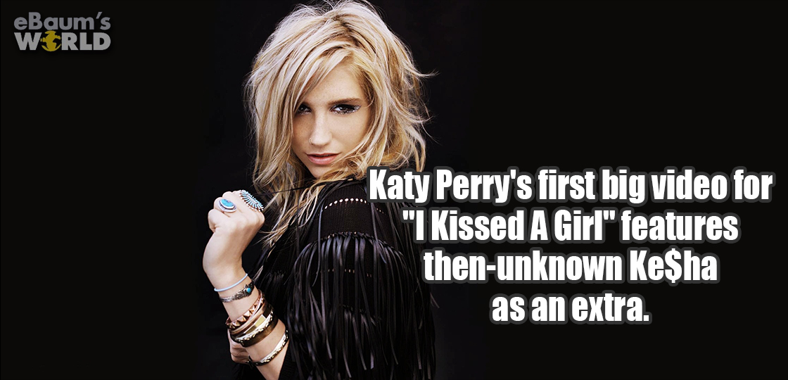 Fun fact about how Kate Perry's first big video for I Kissed A Girl featred an unknown Ke$ha.