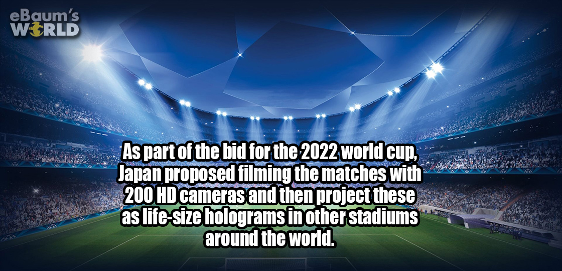 fun fact about how Japan wants to set up hundreds of cameras and project life size holograms to stadiums around the world.