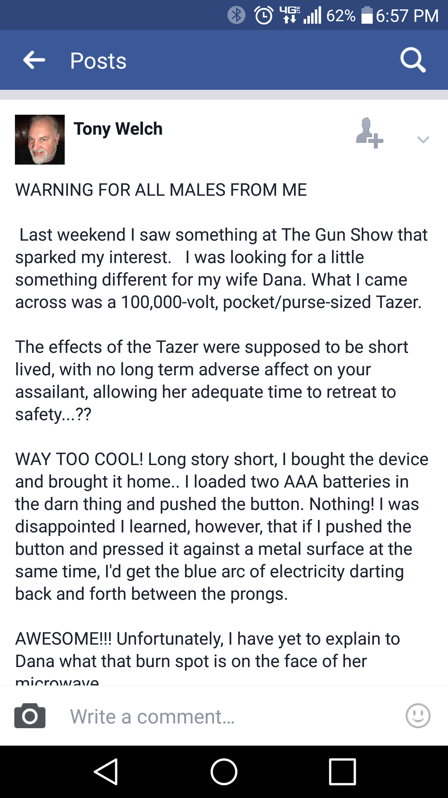 Guy Finds Out That Testing A Taser On Himself Is A Bad Idea The Hard Way