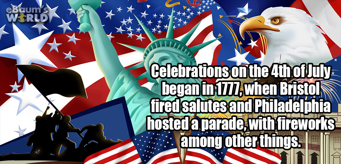 fun fact about July 4th celebrating that started in 1777 in Bristol, RI